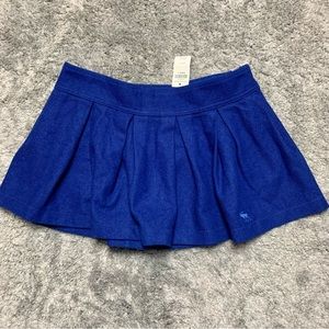 NWT Vintage Y2K Abercrombie & Fitch Royal Blue Micro Mini Wool Skirt